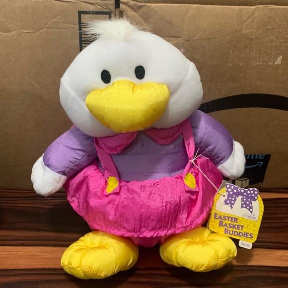 VTG 1994 Gibson Greetings Dudley Duck & Darcie Duck Easter Plush Stuffed Animals - Picture 5 of 14